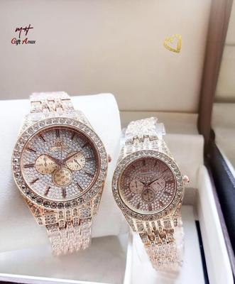 Stylish Quartz Couple Watches - 2 Pcs Set